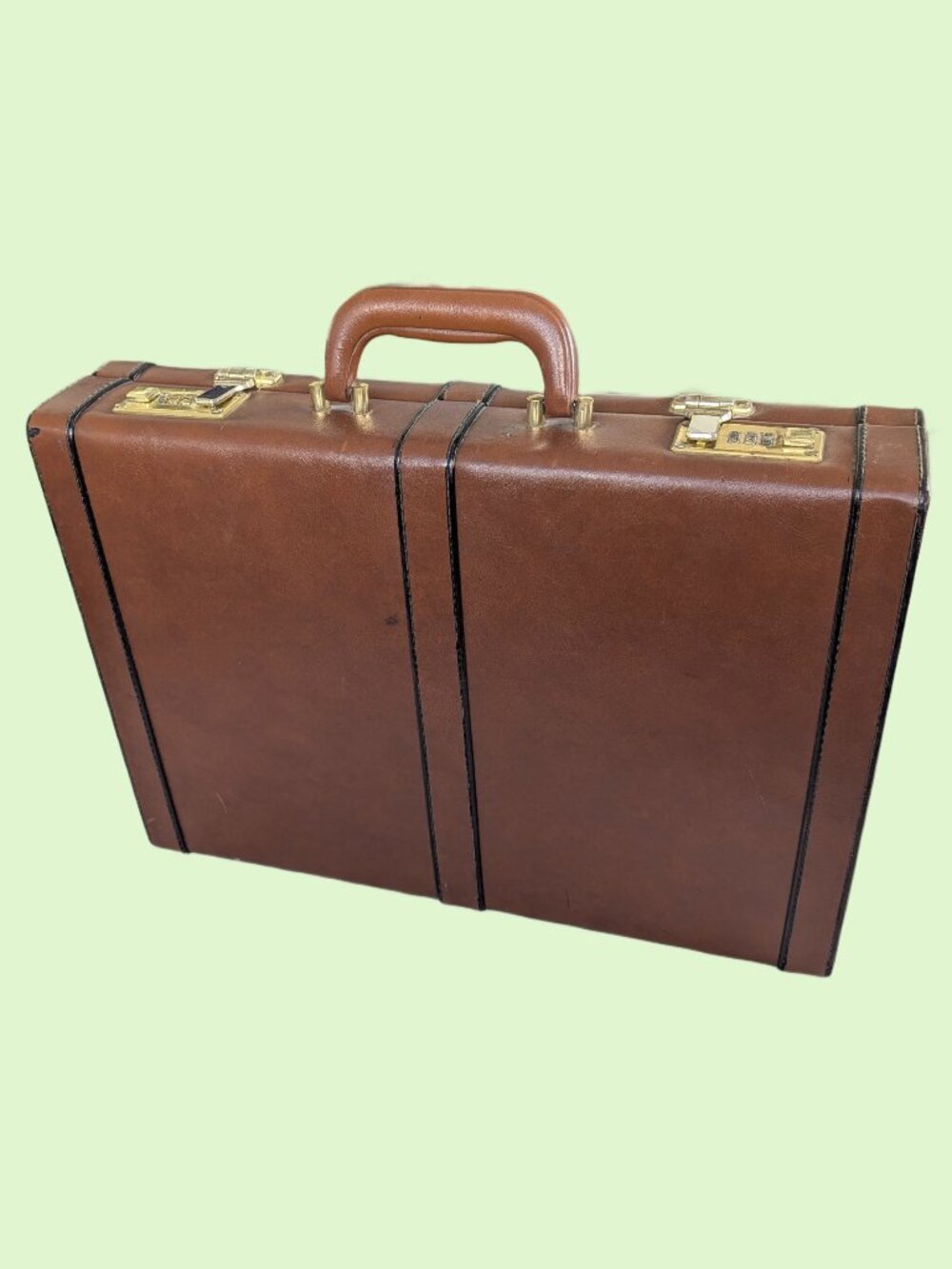 Vintage Faux Leather Combo-lock Hardshell Briefcase